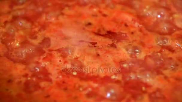 Vaření chutné rajčatová omáčka - Záběry, video
