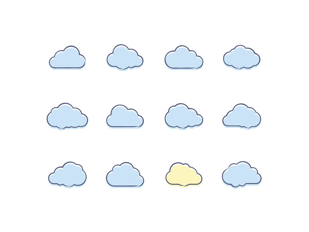 Ícones de nuvem Ícone vetorial
 - Vetor, Imagem