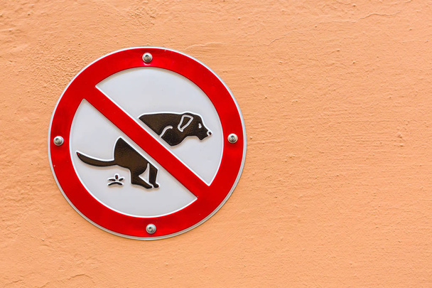 Знак не собака корма на стене - Фото, изображение