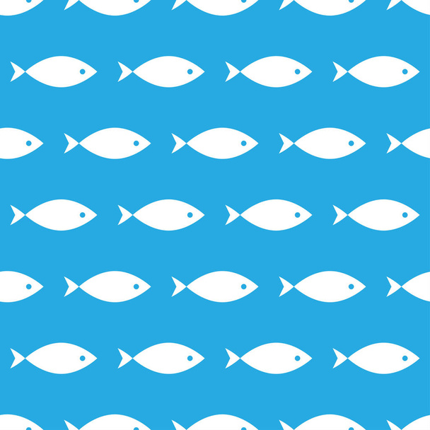 marine seamless pattern, fish - ベクター画像