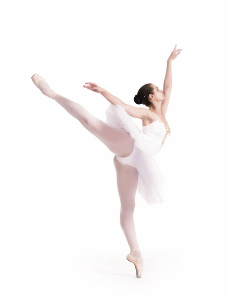 Ballerina in white tutu. - Fotó, kép