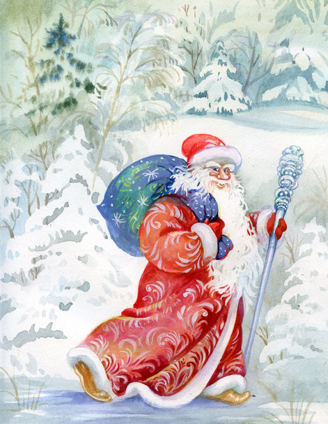 Santa Claus wishes a happy new year and Christmas - Photo, Image