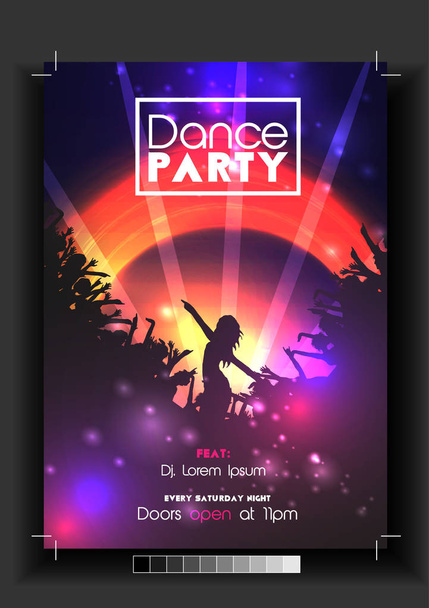 Dance Party a reklámplakát - Vector-Illustratio - Vektor, kép