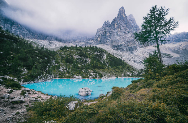Sorapis lake, Dolomites, Italy. - Photo, Image