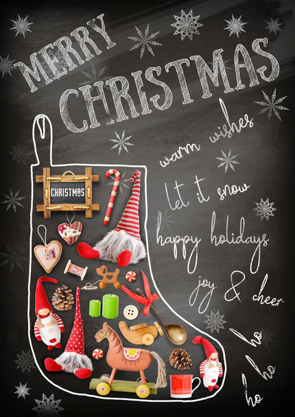 Merry Christmas Greeting Card - Фото, изображение