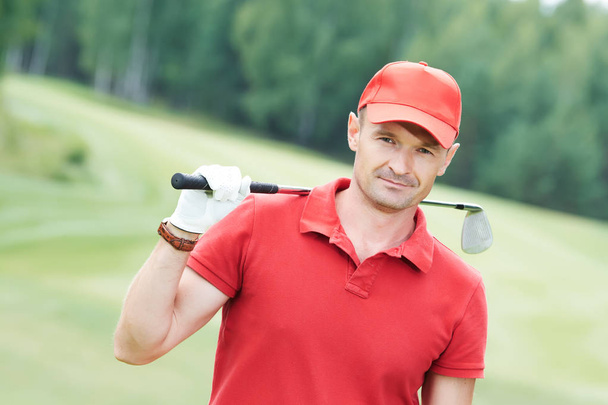 golfer in golf field with club - Foto, Bild