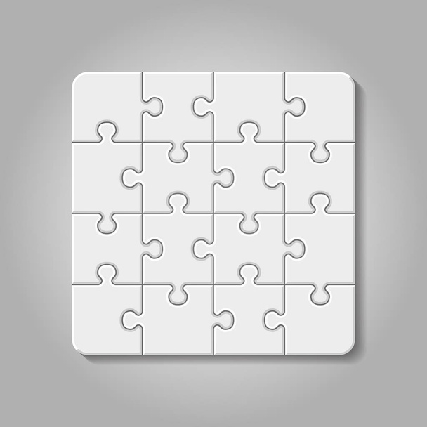 vector illustration of white puzzle made of little pieces  - Vector, Image