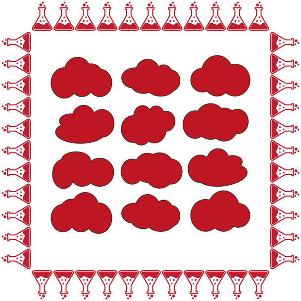 Wolkensymbole gesetzt - Vektor, Bild