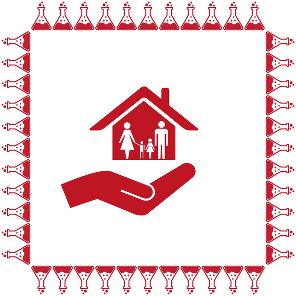 family house  icon - Vector, Image