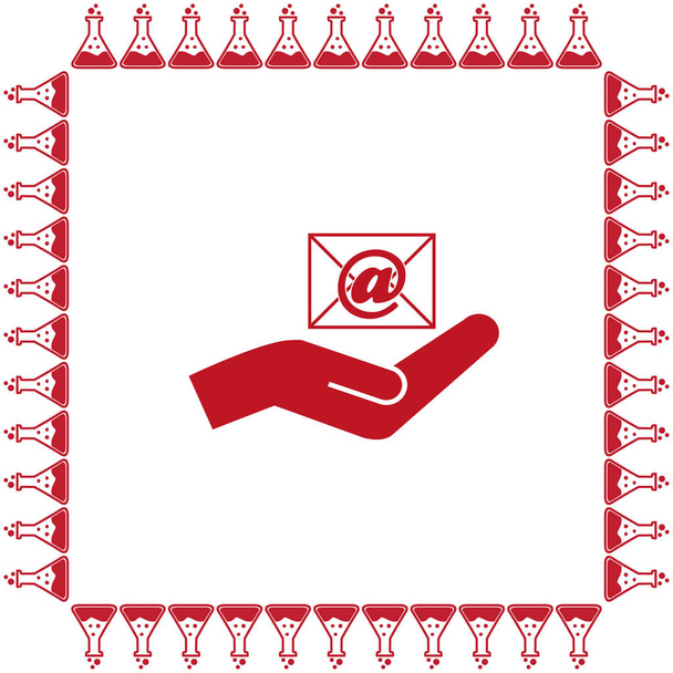 E-Mail in der Hand Symbol - Vektor, Bild