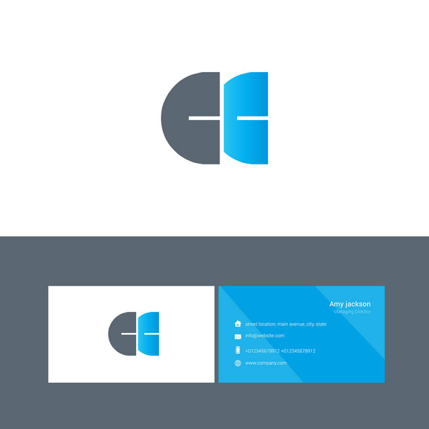 bold type logo with letters CC - Vetor, Imagem