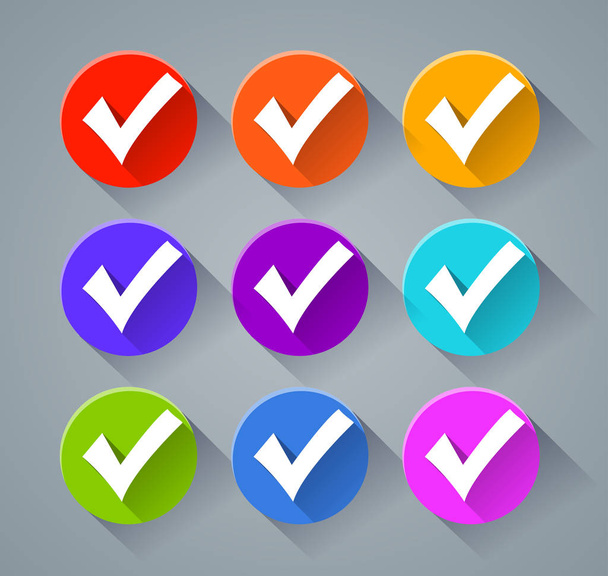 check mark icons with various colors - Vecteur, image