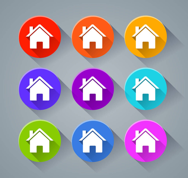 home icons with various colors - Vettoriali, immagini