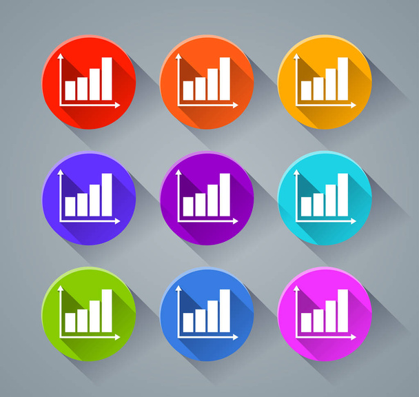 graph icons with various colors - Wektor, obraz