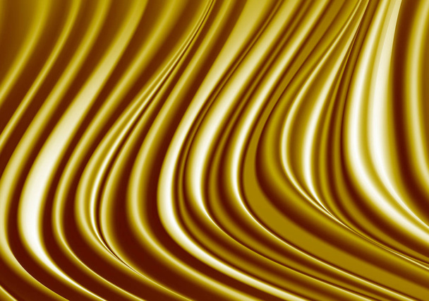 Abstract gold fabric satin wave luxury background texture vector illustration. - Vector, Image