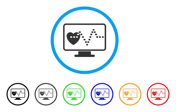 Cardio Monitoring Rounded Icon - Vector, imagen