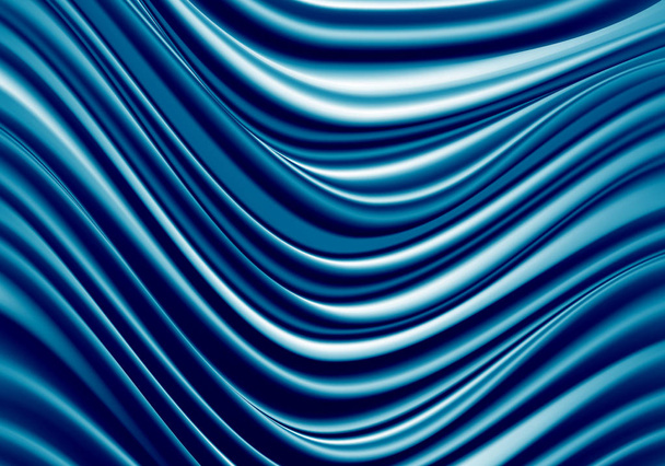 abstrakt dunkelblau Stoff Satin Welle Luxus Hintergrund Textur Vektor Illustration. - Vektor, Bild
