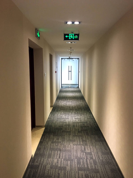 Dark aisle in an office building in China - Photo, Image
