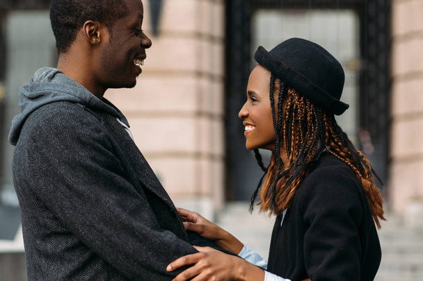Good news for African American. Happy couple - 写真・画像