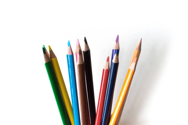 Foto of a pencil. Pencil for drawing. Stationery. The subject of the office. - Photo, Image