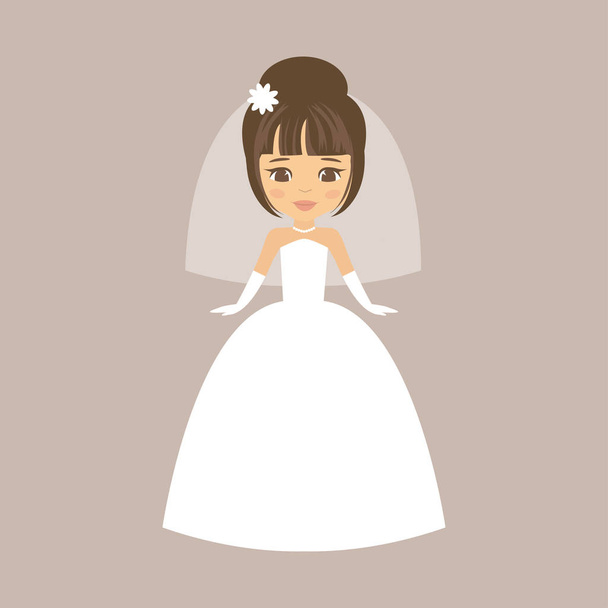 cartoon cute bride - Vector, Image