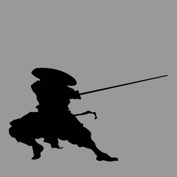 Samurai-Silhouetten-Krieger - Foto, Bild