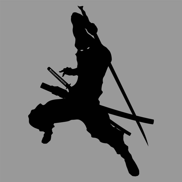 Samurai-Silhouetten-Krieger - Foto, Bild