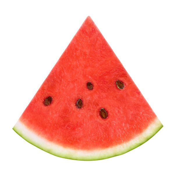 Scheibe Wassermelone isoliert auf weißem Hintergrund - Foto, Bild