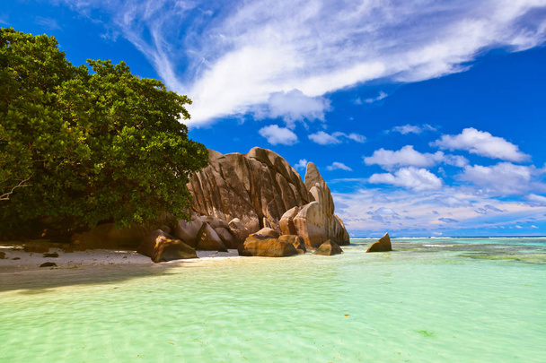 Famosa playa Source d 'Argent en Seychelles
 - Foto, imagen