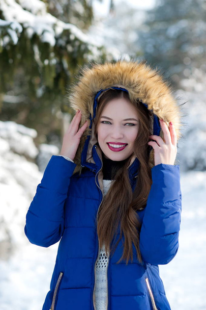Beautiful winter girl - Фото, изображение