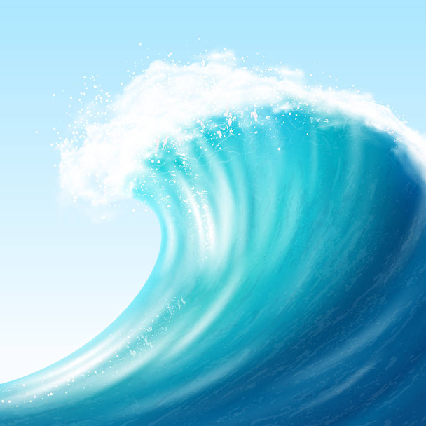 Realistische zee Big Wave - Vector, afbeelding