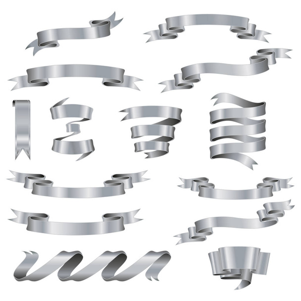 Комплект серебряных лент
 - Вектор,изображение