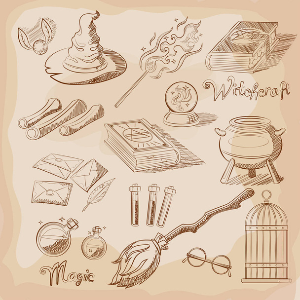 Set of Magic Related elements - Vector, Image