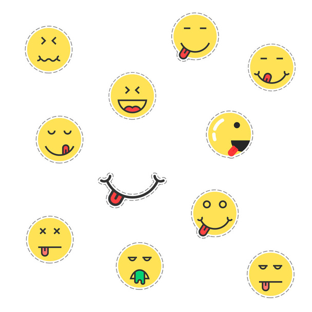 egyszerű emoji javítások gyűjteménye - Vektor, kép