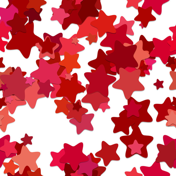 Bezproblémové geometrické hvězdné pozadí vzorek - vektorová design od červené zaoblené pentagram hvězd - Vektor, obrázek