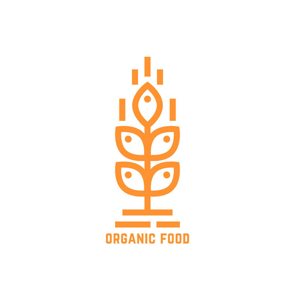 orange simple organic food logo - Vektör, Görsel