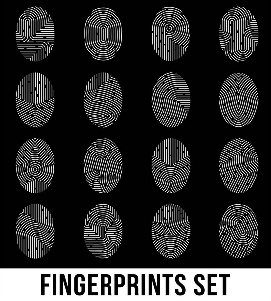 Fingerabdrücke auf schwarzem Hintergrund - Vektor, Bild