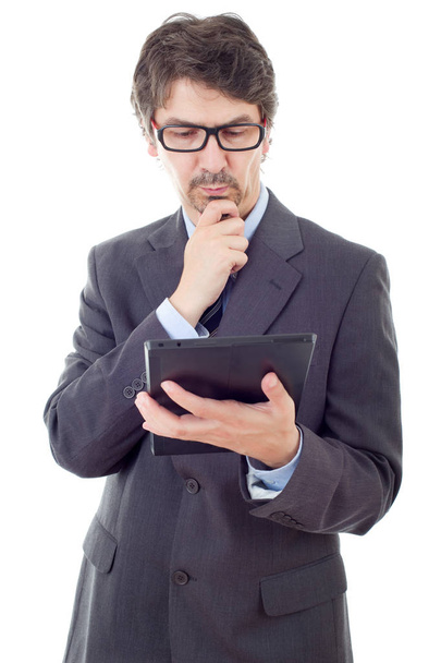 businessman with a tablet pc, isolated  - Photo, Image