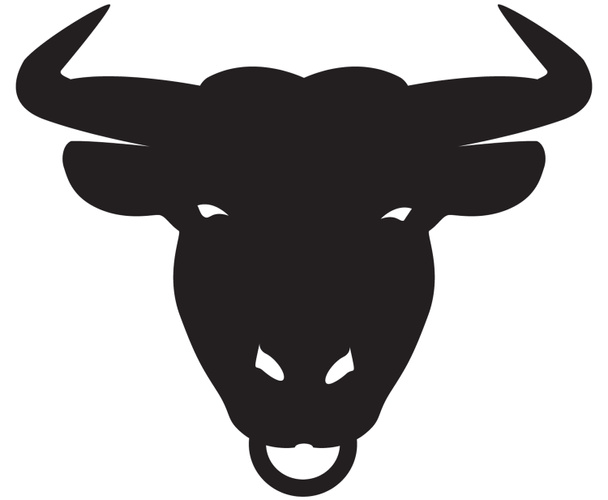 Силует голови бика на білому
 - Фото, зображення