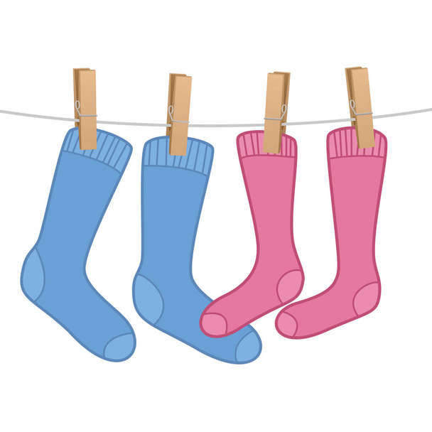 Paar Socken Liebe Symbol Mann Frau - Vektor, Bild