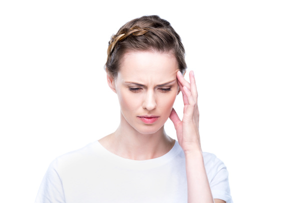 mujer deprimida con dolor de cabeza
 - Foto, Imagen