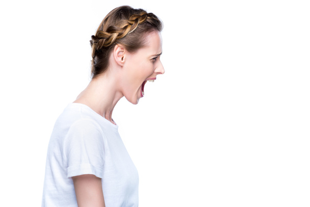 beautiful yelling woman   - Фото, изображение