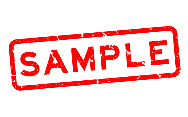 グランジ赤サンプル単語の正方形ゴム印白い背景のスタンプ - ベクター画像