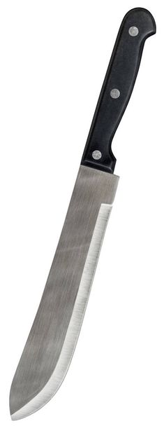 Stainless Steel Butcher's Knife Isolated On White Background - Photo, Image