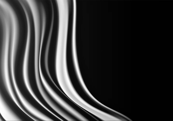 Αφηρημένο μαύρο ύφασμα κύμα κενό διάστημα πολυτελή φόντο διανυσματικά εικονογράφηση. - Διάνυσμα, εικόνα