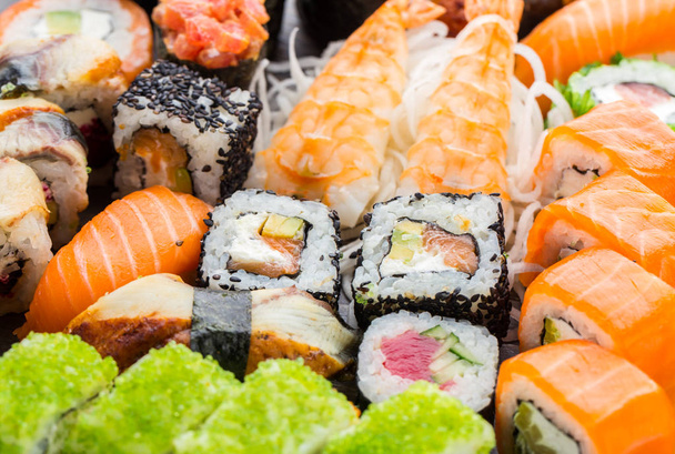 Sushi rolls close up - Photo, Image