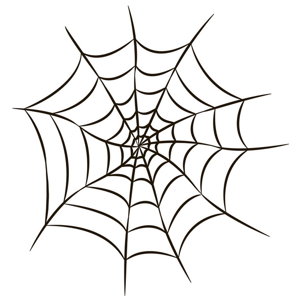 Halloween black spider web isolated on white background.  - Διάνυσμα, εικόνα