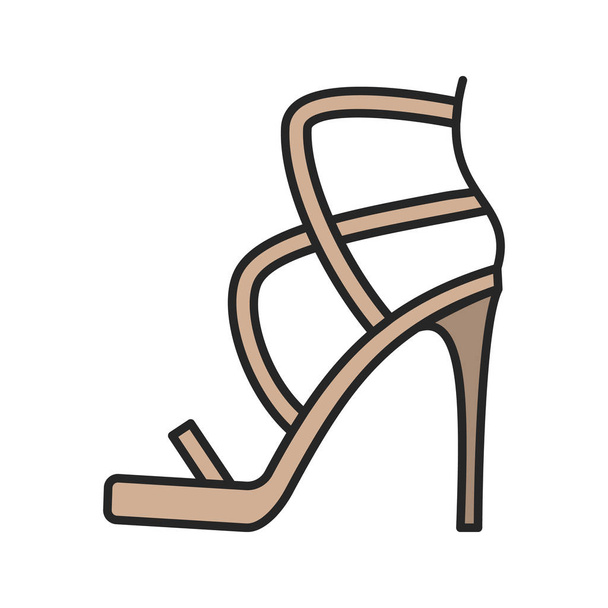 High heel shoe color icon - Вектор,изображение