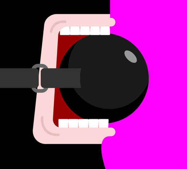 BDSM Gag in mouth. sexy toy. Vector illustration - Vector, Image
