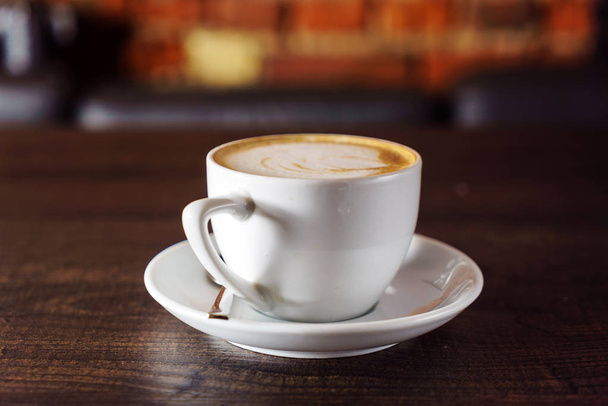 cup of cappuccino, close up - Фото, изображение